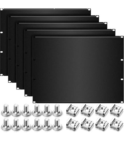 Server Rack Backing Board Blank Rack Panels 6-Piece Server Rack Blank Panel Kit - 1U,2U,4U Metal ...