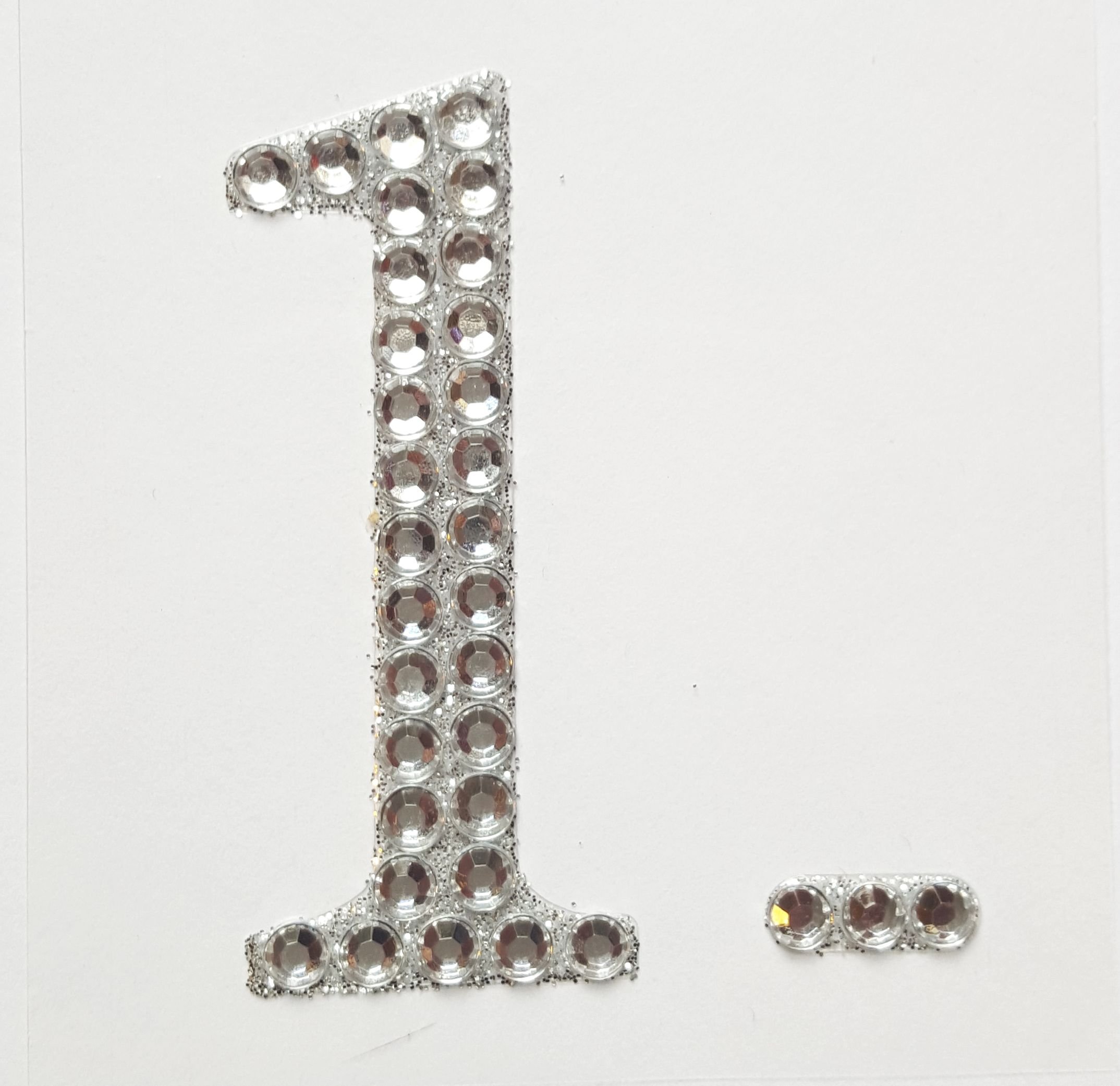 5cm Diamante Self Adhesive Glitter Number Sticker 1