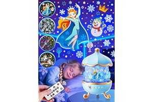PIKOY Frozen Toys, 15 Music+16 Films+315 Colors Night Light for Kids, 360°+Remote+Cordless Star Projector for Kids Night Light Projector, Princess Toys for Girls Room Decor, Christmas Gifts Frozen Gifts