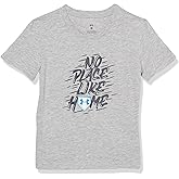 Under Armour Boys' Short Sleeve Baseball Graphic T-Shirt, Lightweight & Breathable, Relaxed Fit, Gray Like Home, 5
