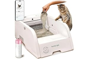 PETCOVE Self Cleaning Litter Box with Auto Safety Sensors for Multiple Cats - Automatic Cat Litter Box Self-Cleaning - Covered Ultra Odor Removal - Smart APP Control - Compatible On All WiFi - Electric Robot