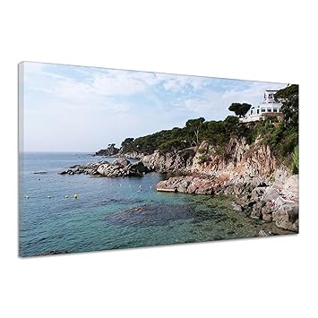 Amazon De Strand Meer Landschaft Felsen Haus Himmel Leinwand