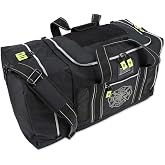Newly Redesigned Lightning X Firefighter Fireman Quad-vent Turnout Gear Bag w/Helmet Compartment, Mesh Vents &amp; Maltese Cross for First Responder