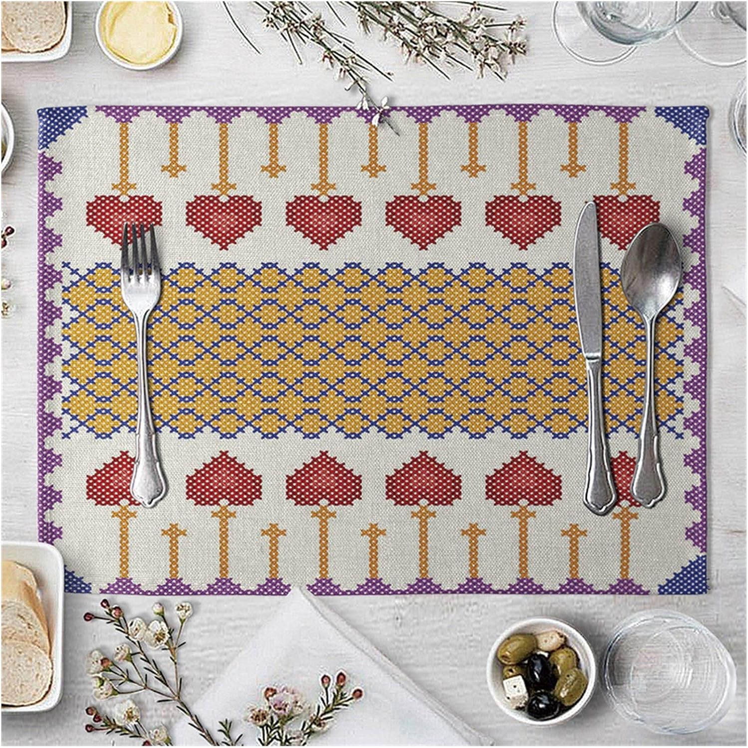 Western placemats, party woven geometric placemats, cotton placemats, heat