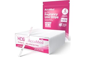 AccuMed Pregnancy (HCG) Test Strips Kit, Clear and Accurate Results, 99% Accurate, 50 Count