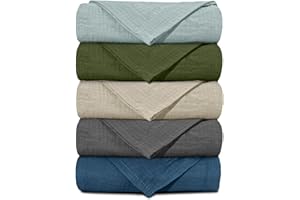 LYRICHOM BABY Muslin Receiving Blankets, Neutral Blanket Swaddling for Newborn Boys and Girls, 5 Pack Breathable and Skin-Friendly Swaddle Wrap for Infant Baby (Graceful Colors)