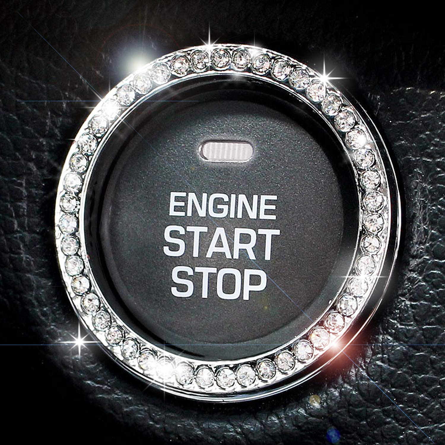 Ignition Engine Start Button Cover Clear Bling Crystal Diamond Decal