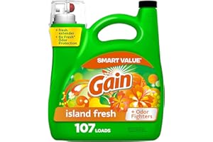 Gain + Aroma Boost Liquid Laundry Detergent, Island Fresh Scent, 107 Loads, 154 fl oz, HE Compatible