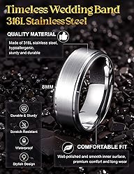 Jstyle Stainless Steel Wedding Rings for Men Women
