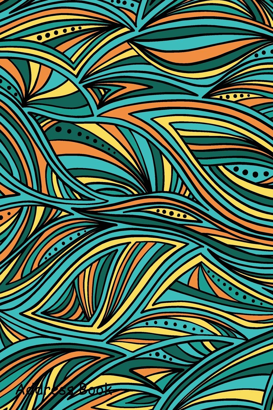 Address Book: For Contacts, Addresses, Phone, Email, Note,Emergency Contacts,Alphabetical Index With Seamless Abstract Hand Drawn Waves Pattern