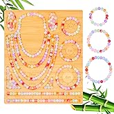 Hysagtek Bead Board for Jewelry Making - Bamboo Beading Board for Necklace & Bracelet Making, DIY Small Jewelry Design Tray Jewelry Making Supplies