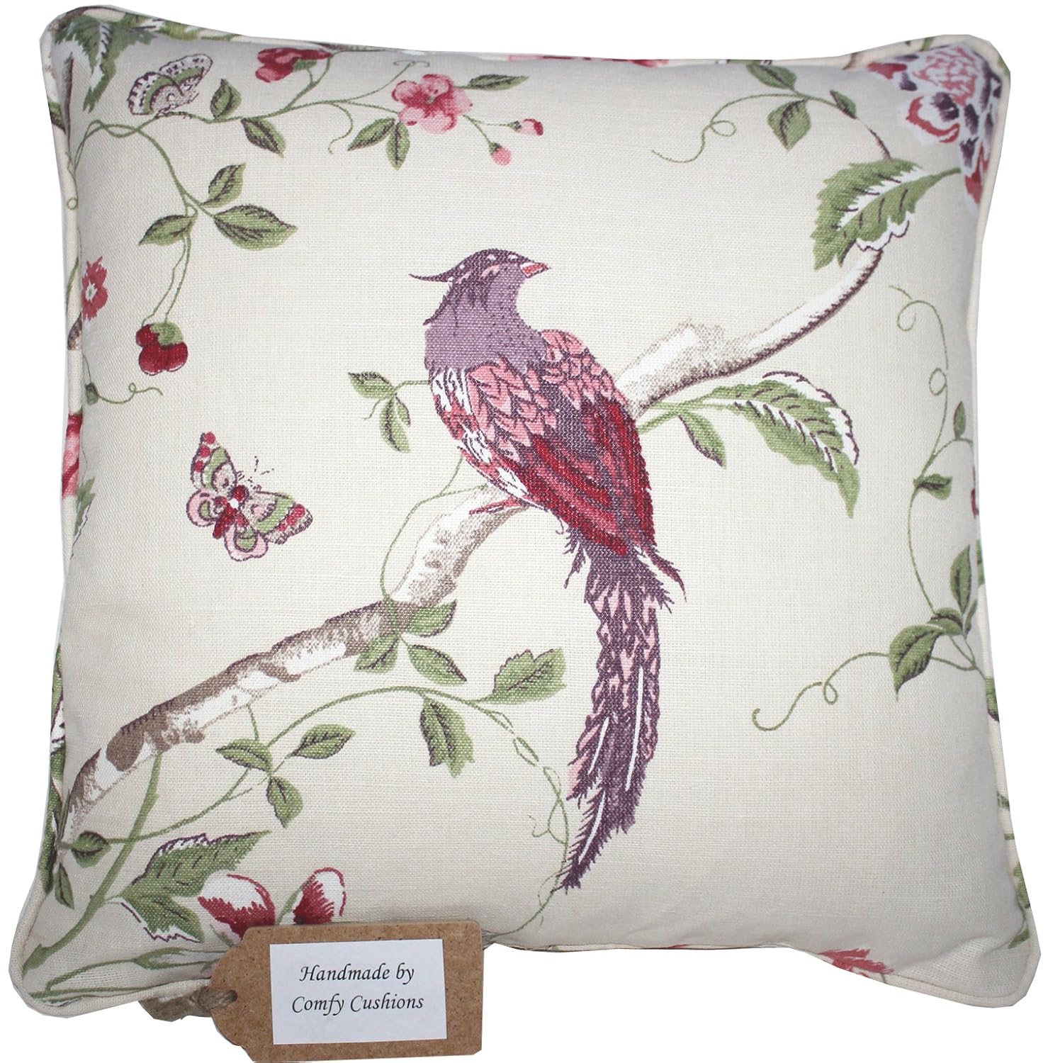 16" Cushion Cover made from Laura Ashley Summer Palace Cranberry fabric
