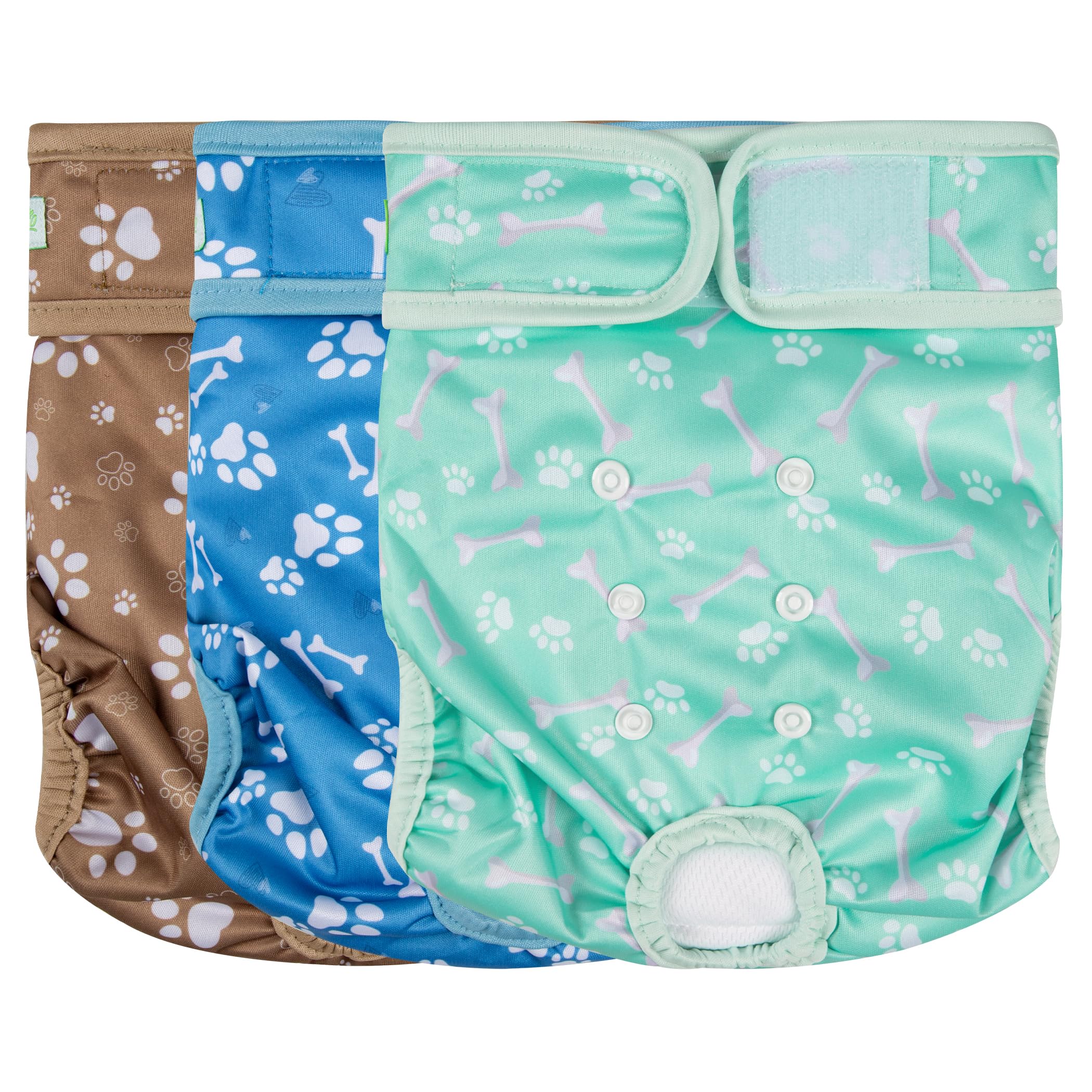 Photo 1 of wegreeco Washable Female Dog Diapers Highly Absorbent Reusable Diapers for Dog in Heat Period, 3 Pack (Dog Bone, Large)