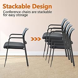 CLATINA Mesh Back Stacking Arm Chairs with