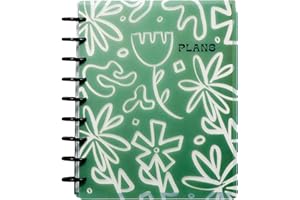THE HAPPY PLANNER Happy Planner Sustainable Disc-Bound 12-Month Daily, Weekly, Monthly Planner, Jan.–Dec. 2025, Classic Size, Dashboard Layout, Flourishing Flowers, 72 Pages, 12 Dividers, 2 Sticker Sheets, 7" x 9.25"