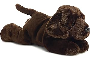 Aurora Max Chocolat Lab Dog Flopsie Plush Stuffed Animal 12", Medium