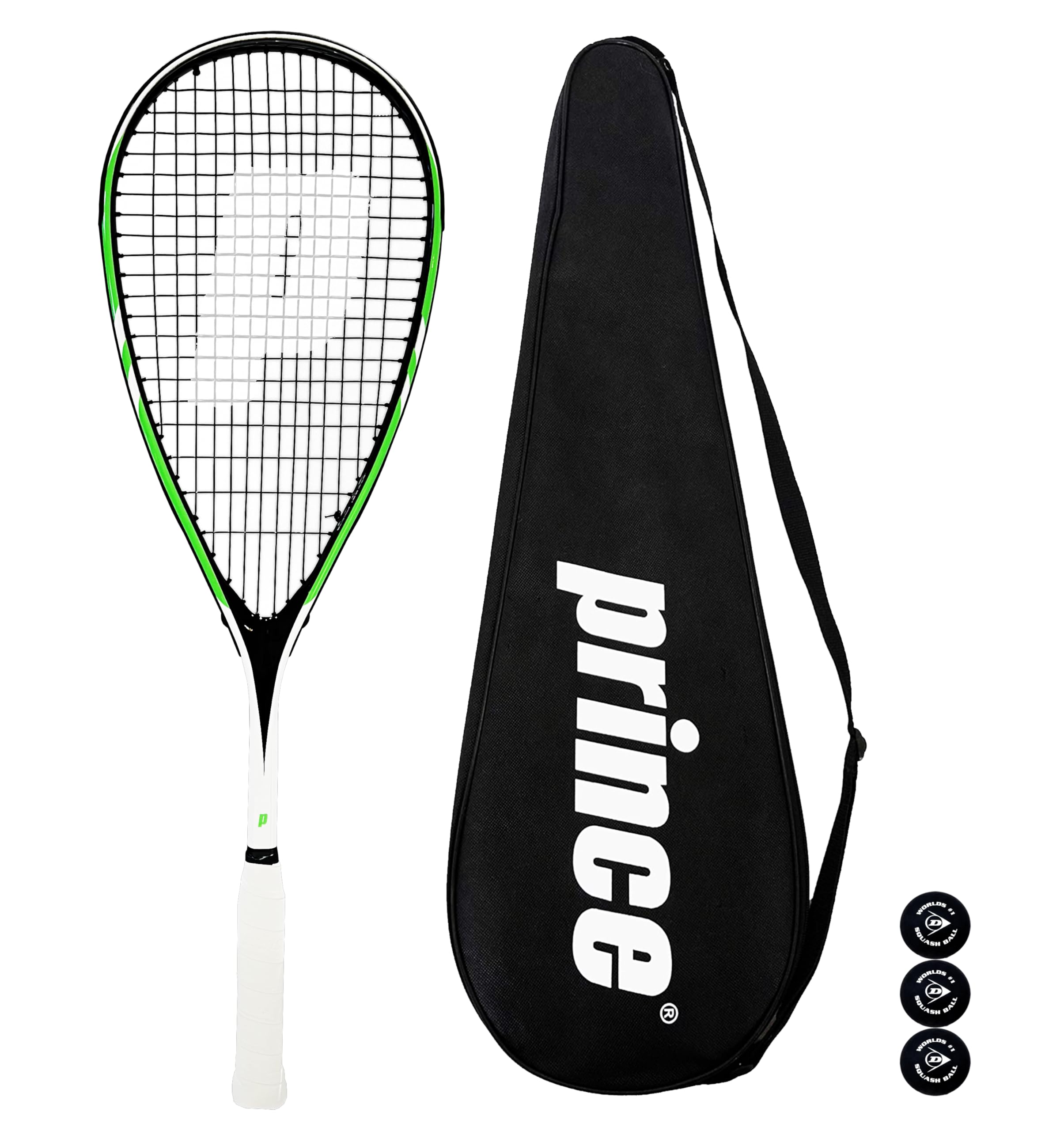 Prince Team 400 & 450 Squash Racket Series, including Full Length Protective Squash Racket Cover & 3 Squash Balls (Team Beast 400)