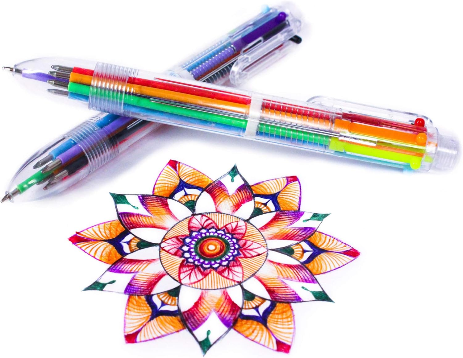 Amazon Com Multicolor Pens 12 Pack Of 6 In 1 Retractable Ballpoint Pens 6 Vivid Colors In Every Pen Best For Smooth Writing By Hieno Office Products
