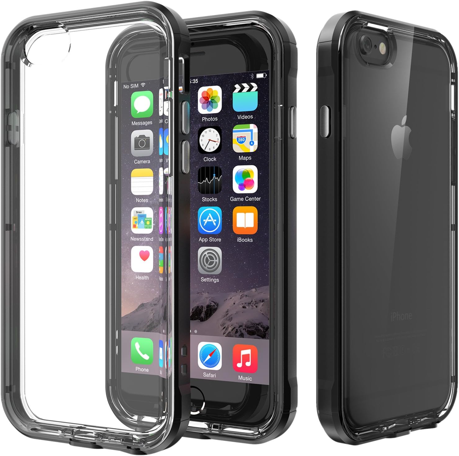 iPhone 6S Case, iPhone 6 Case, LNGLAT Hybrid Stylish Protective Clear Anti-Scratch Back Bumper TPU+PC Shockproof Case for Apple iPhone 6S/6(2015) (Black)