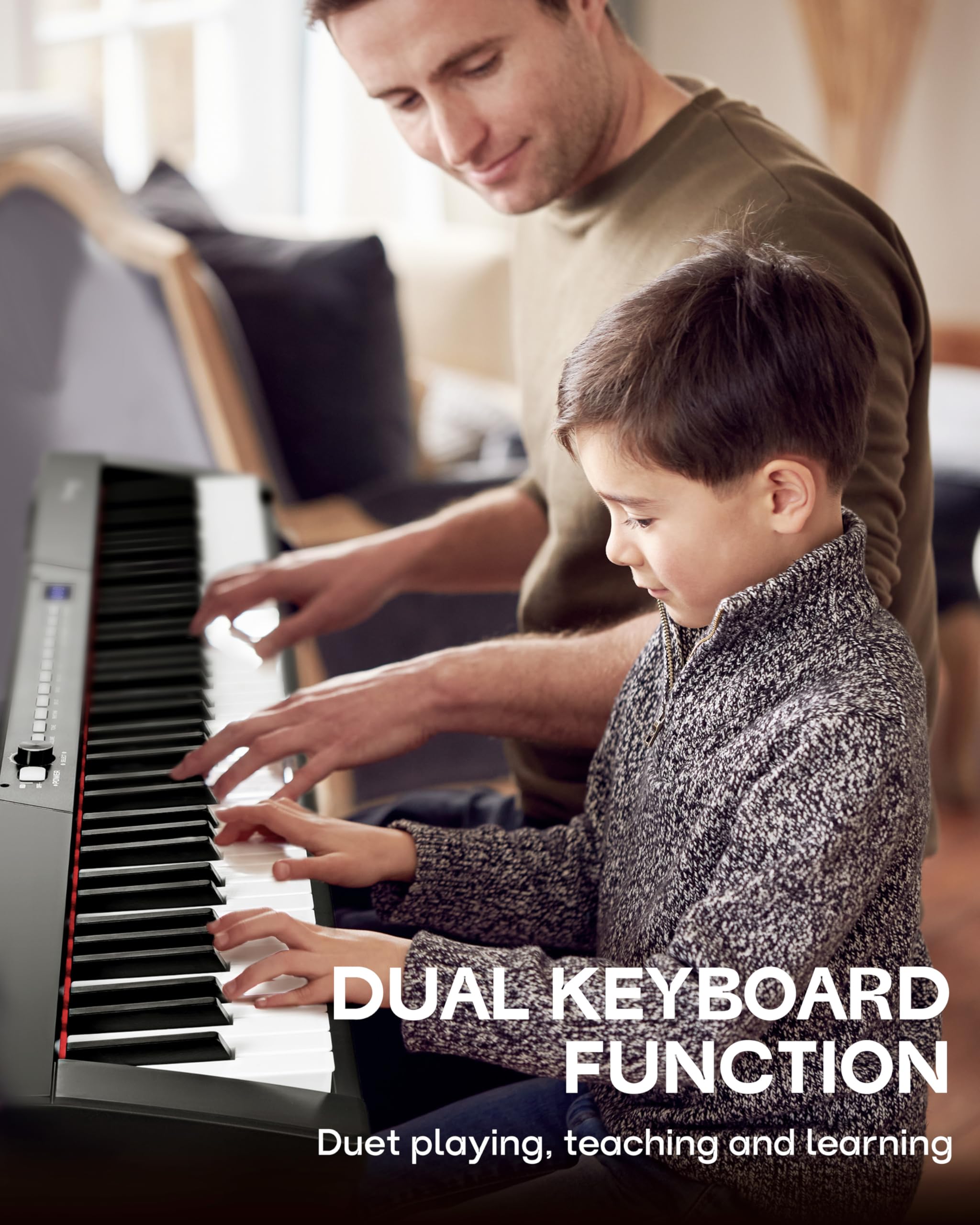 Starfavor 88 key keyboard piano, Compact Portable Digital Piano with Semi Weighted 88 Keys, Electric Piano Keyboard Set for Beginners with Stand, Large Headphones, Sustain Pedal, Carrying Piano Case