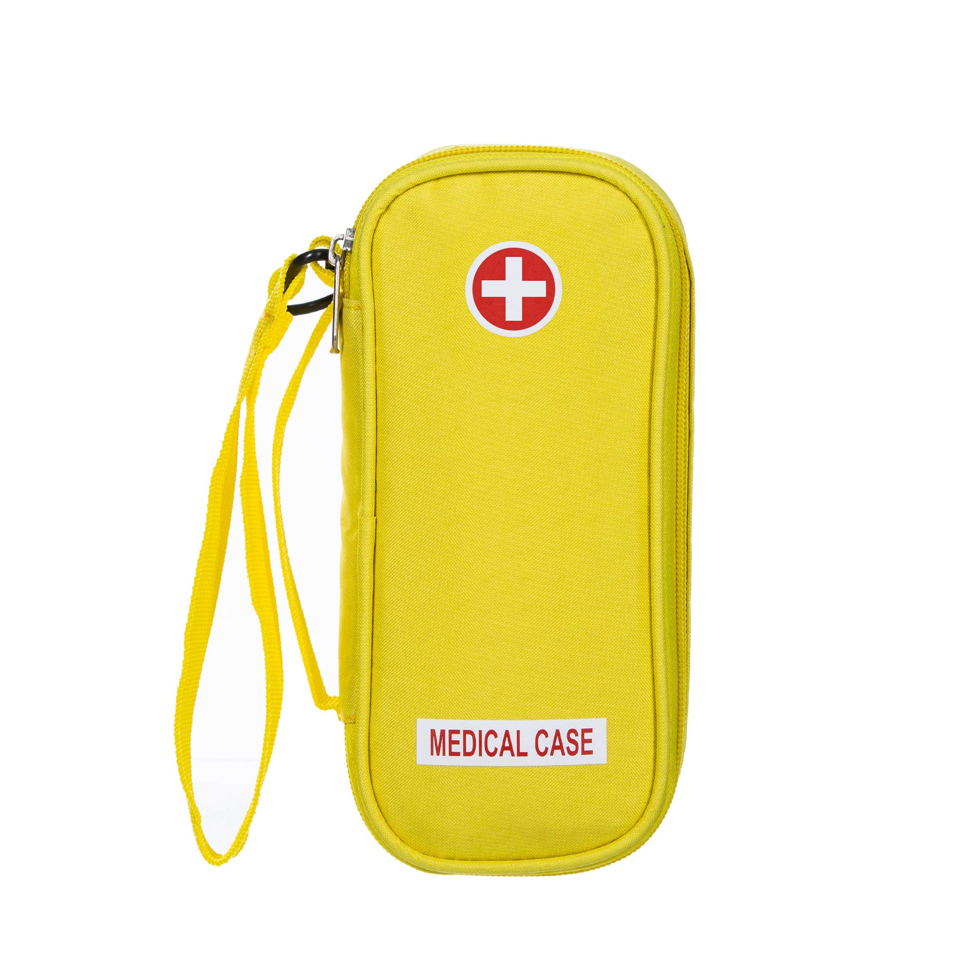 EpiPen Carrying Medical Case - Yellow Insulated Portable Bag with Zipper - for 2 EpiPen&amp;#39;s, Auvi-Q, Asthma Inhaler, Small Ice Pack, Eye Drops, Allergy Medicine Essentials