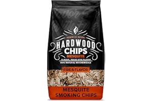 Fire & Flavor Premium All Natural Wood Chips for Smoker - Wood Chips for Smoking - Smoker Wood Chips - Smoker Accessories Gifts for Men and Women - Mesquite - 2lbs, Brown