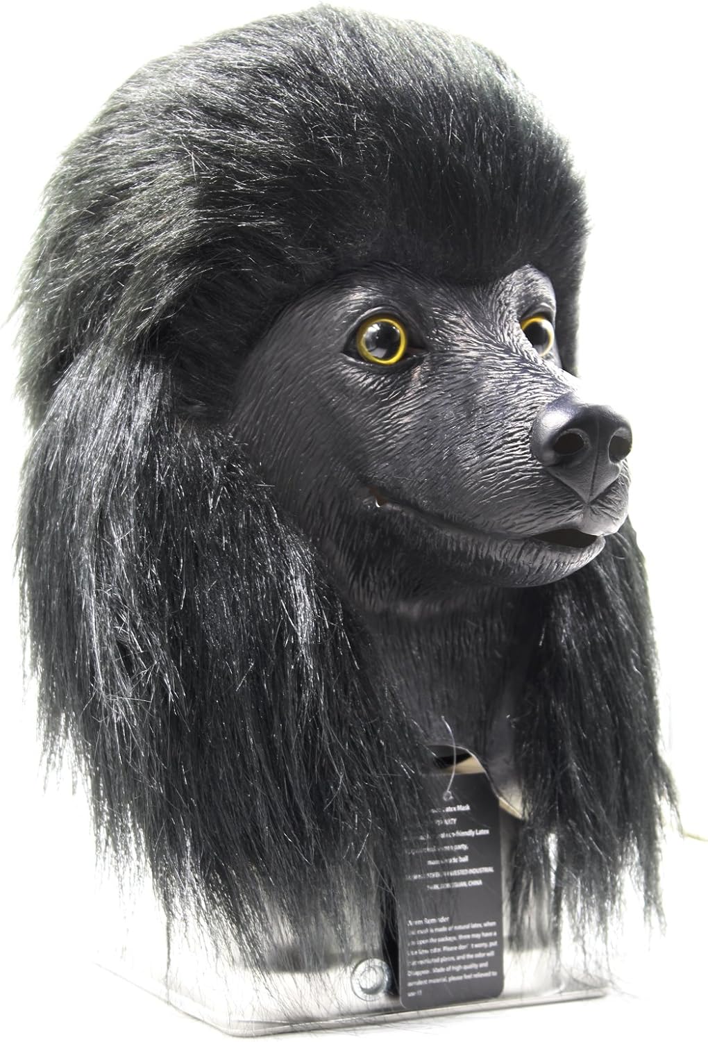 CreepyParty Halloween Costume Party Latex Animal Dog Head Mask Black Poodle - Image 5