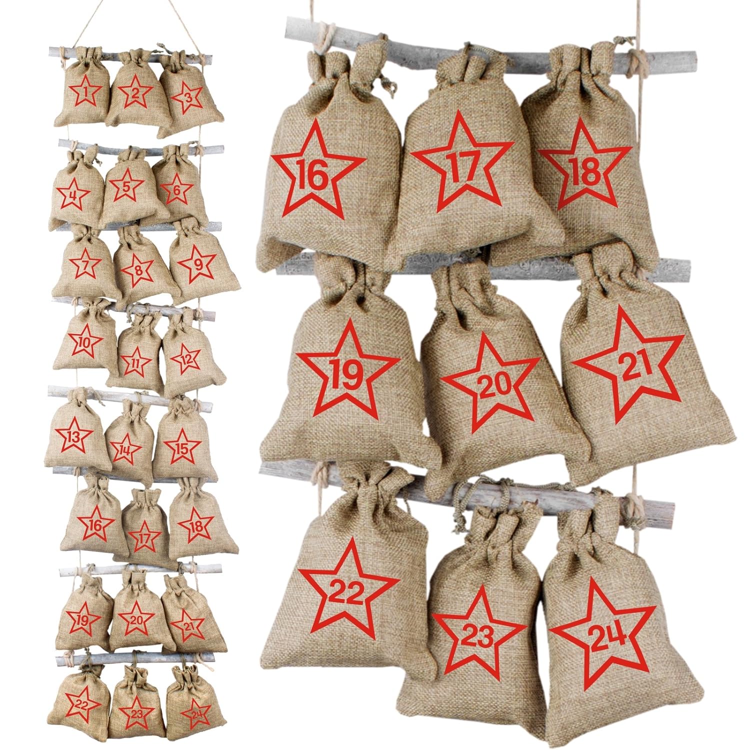 Amazon.de: Adventino Adventskalender aus 24 Jutesäckchen (10 x 15 cm