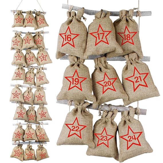Amazon.de: Adventino Adventskalender aus 24 Jutesäckchen (10 x 15 cm