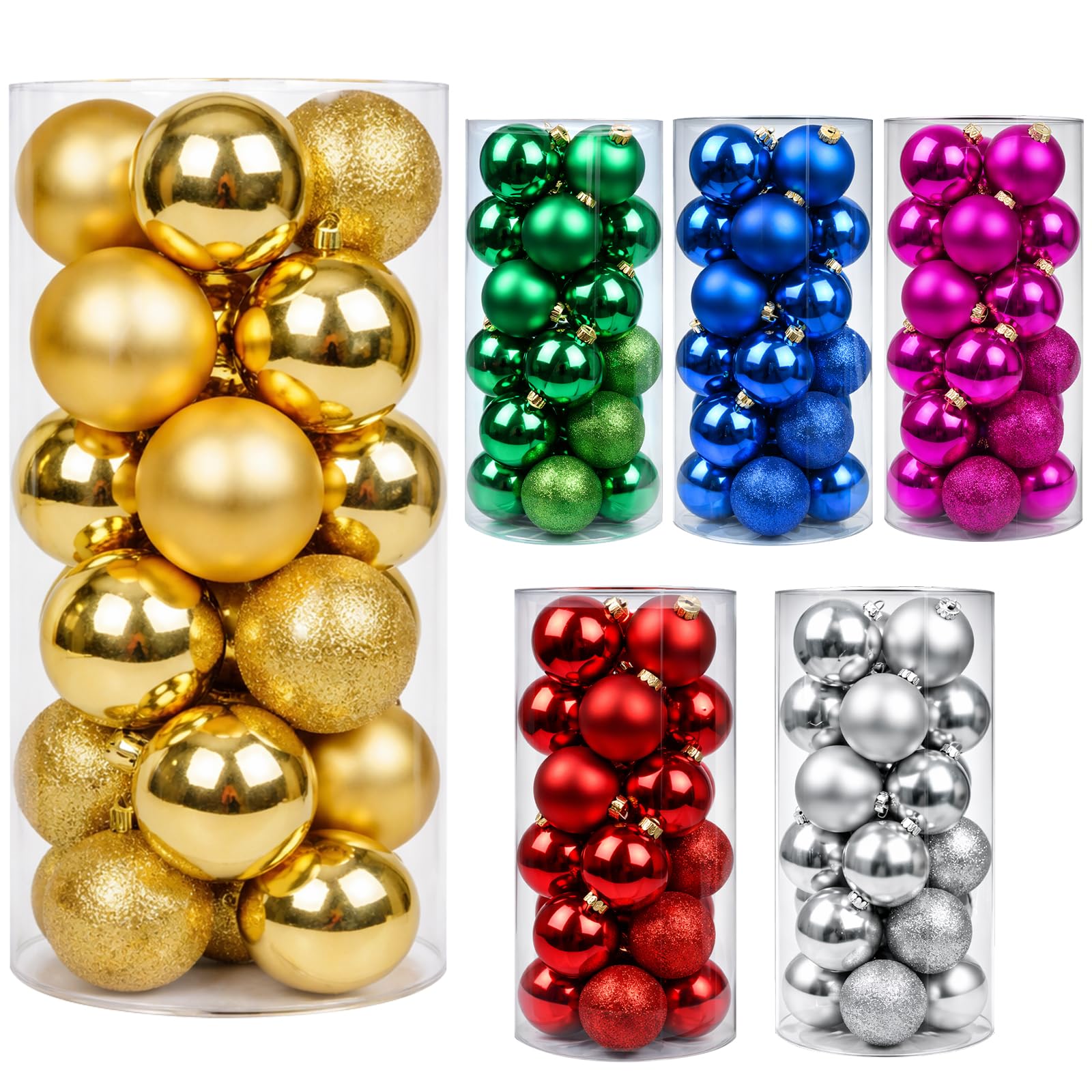 Photo 1 of 24ct Gold Christmas Ball - 1.57 Inch Shatterproof Christmas Tree Decoration Ornaments Hanging Ball for Xmas Tree, Holiday, Wedding, Party