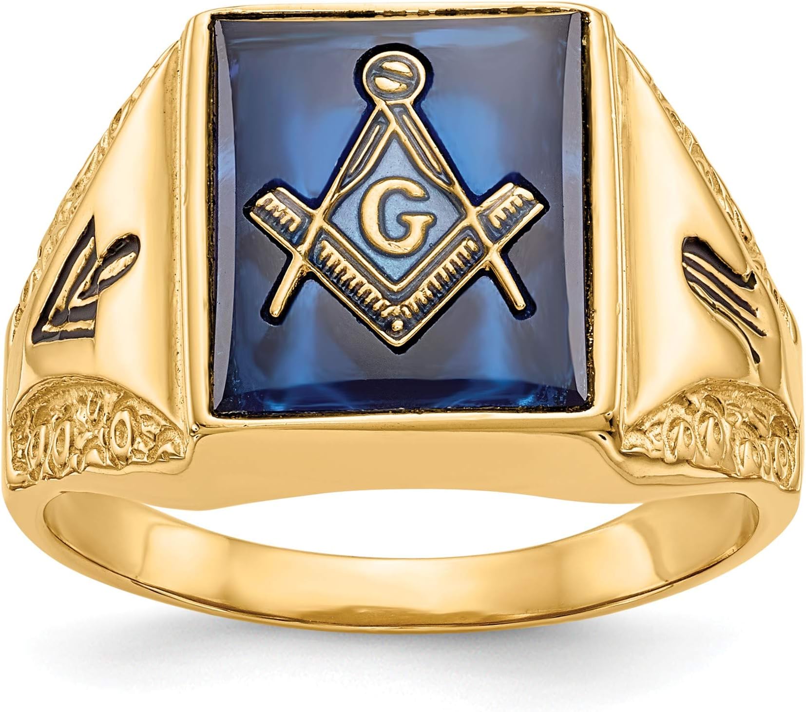 Bonyak Jewelry 14k Men's Masonic Ring in 14k Yellow Gold - Size 10