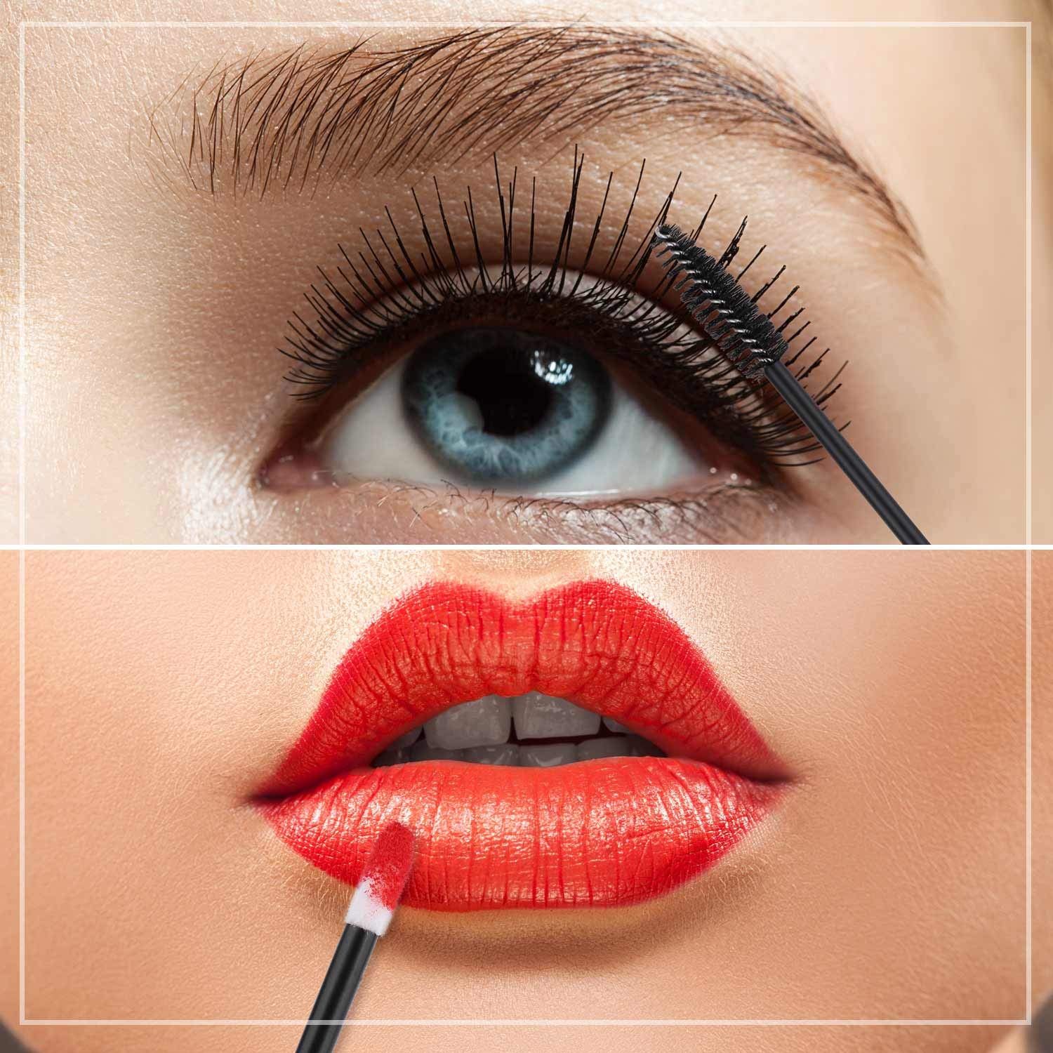 Tbestmax 200 Disposable Mascara Wand Spoolies and Lip Brushes, Lipstick Lipgloss Applicator for Eyebrow Eyelash Extension Makeup Kits: Beauty
