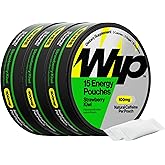 Wip Energy Pouches | 100mg Natural Caffeine | Vitamins and Minerals | Strawberry Kiwi | 15 Pouches Per Can | 3 Cans