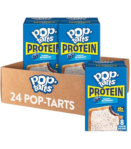 pop tart booster box Amazon.com : Pop-Tarts Protein Toaster Pastries, 10g Protein, Boostin'  Brown Sugar Cinnamon (3 Boxes, 24 Pop-Tarts) : Everything Else