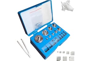 JENSWILL Calibration Weight 17PCs/Set,10mg to100g Totol:211g Weights Precision Balance Scale with Tweezers & Gloves for Digital Jewellery Scale Lab Educational Science