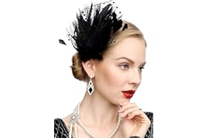 Cizoe Fascinators 20s Gatsby Flapper Acessories Art Deco Party Accessory Peacock Feather Headpiece