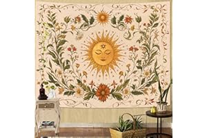 Spenlife Sun Tapestry Boho Tapestry for Bedroom Yellow and Green Tapestries Wall Hanging Bedroom Living Room Wall Art and Home Decor 44x60