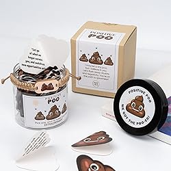 60 Positive Poo Cards Jar, Affirmation Cards For