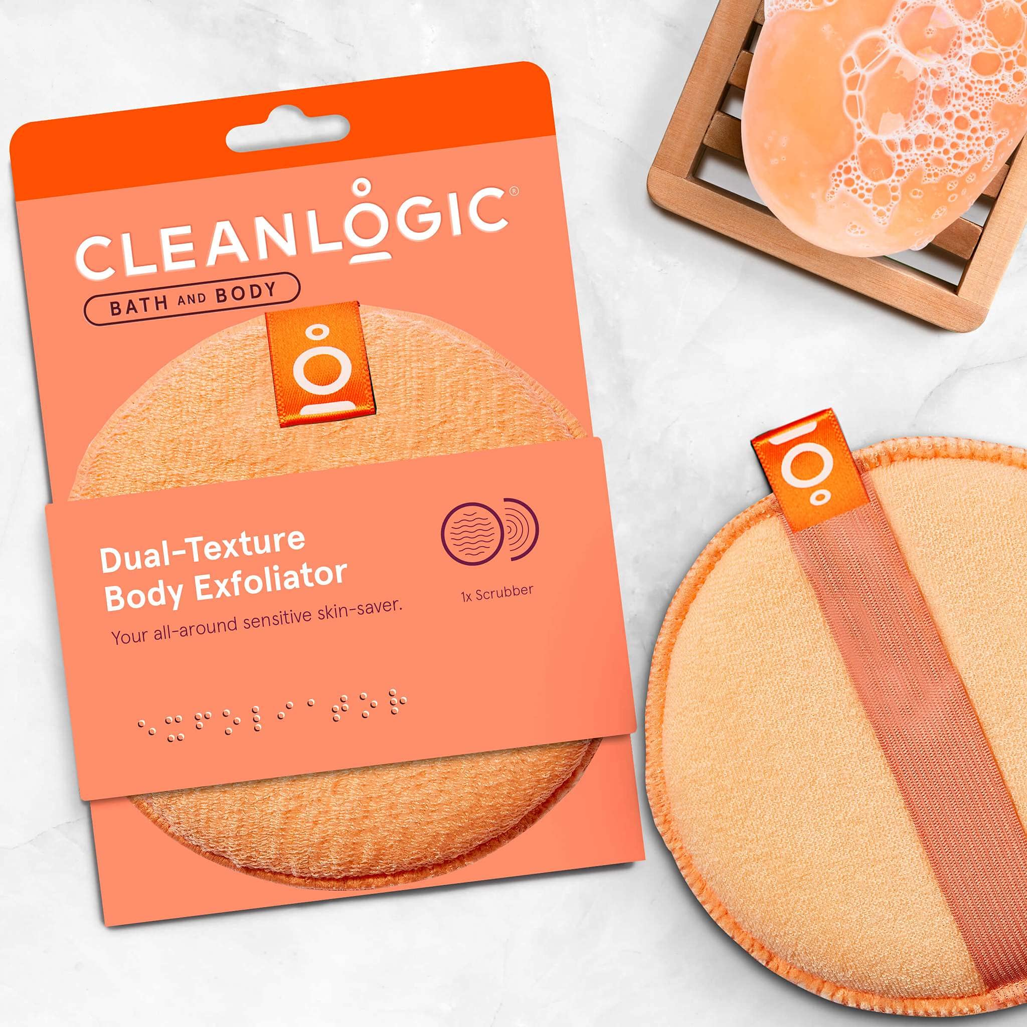 Cleanlogic Exfoliating Round Dual Texture Body Scrubber (Pack of 12)