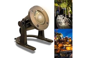 MIK Solutions Underwater Light 172 - Solid Brass Underwater Pond Lights LED Submersible Waterfall Pool Pond Fountain Lighting Long Lasting IP 68 Waterproof Lighting with Connectors (No Bulb)