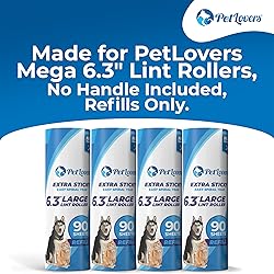 PetLovers 6.3" Extra Sticky Lint Roller 4 Pack of