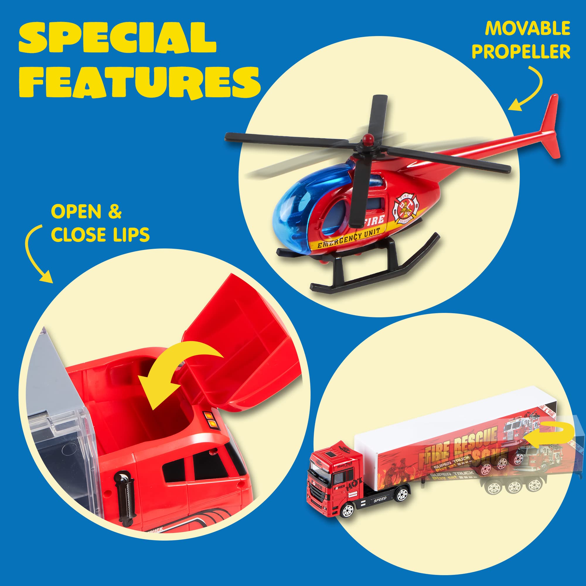 Mua JOYIN 10 Mini Fire Engine Truck in 1 Die-cast Fire Carrier Truck ...