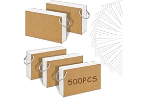 ANSTEEP 500PCS White Index Cards, 3x5 Inches Flash Cards with Ring, Lined on Both Side Notecards Ruled Study Card Flashcards Heavy Note Cards for Studying, Learning, School, College