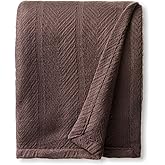 Eddie Bauer - Twin Blanket, Lightweight Cotton Bedding, Luxurious Bedding Set (Herringbone Mushroom, Twin)