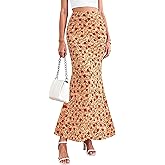 PRETTYGARDEN Women's Maxi Skirt 2026 Summer Flowy Polka Dot Floral High Waisted Mermaid Office Work Spring Long Slip Skirts