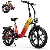 COMFLY Folding Electric Bike for Adults, Fat Tire Ebike, UL 2849 Certified | Lightweight Aluminum Frame, Removable Battery, 7‑Speed Gear, Full Suspension Step‑Thru Electric Bicycle for Commuting
