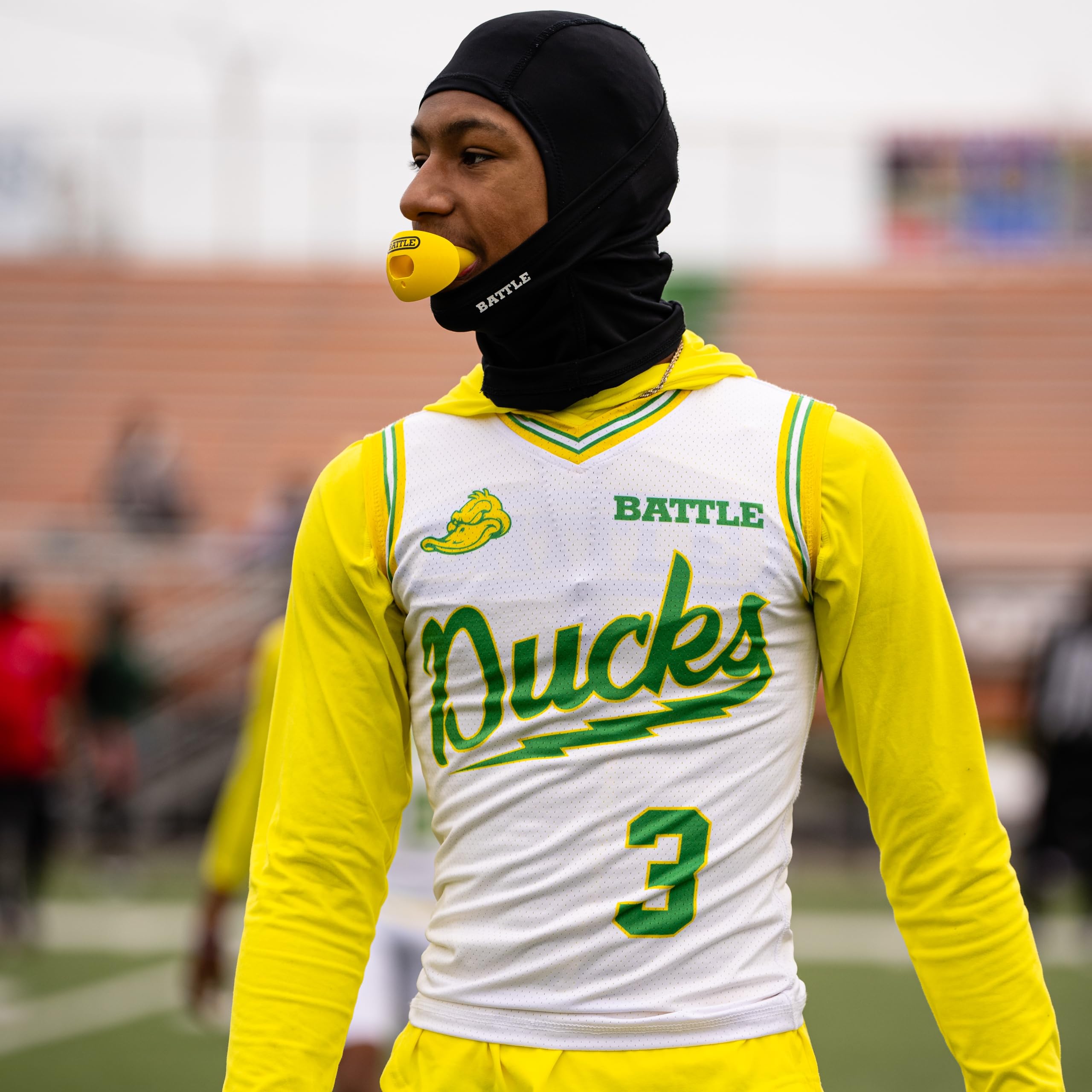 Battle Oxygen Lip Protector Mouthguard - Football and Sports Mouth Guard - Maximum Oxygen Supply - Mouthpiece Fits with or Without Braces - Impact Shield Protects Lips and Teeth