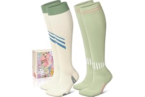 Thick Cotton Compression Socks for Women&Men 15-20mmHg Knee High Cute Support Sock for Nurses, Pregnancy, Travel