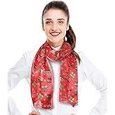 CBC Crown Christmas Scarf - Christmas, Snowman, Snowflakes Theme Fashion Scarf - 13"x60" Made In Korea