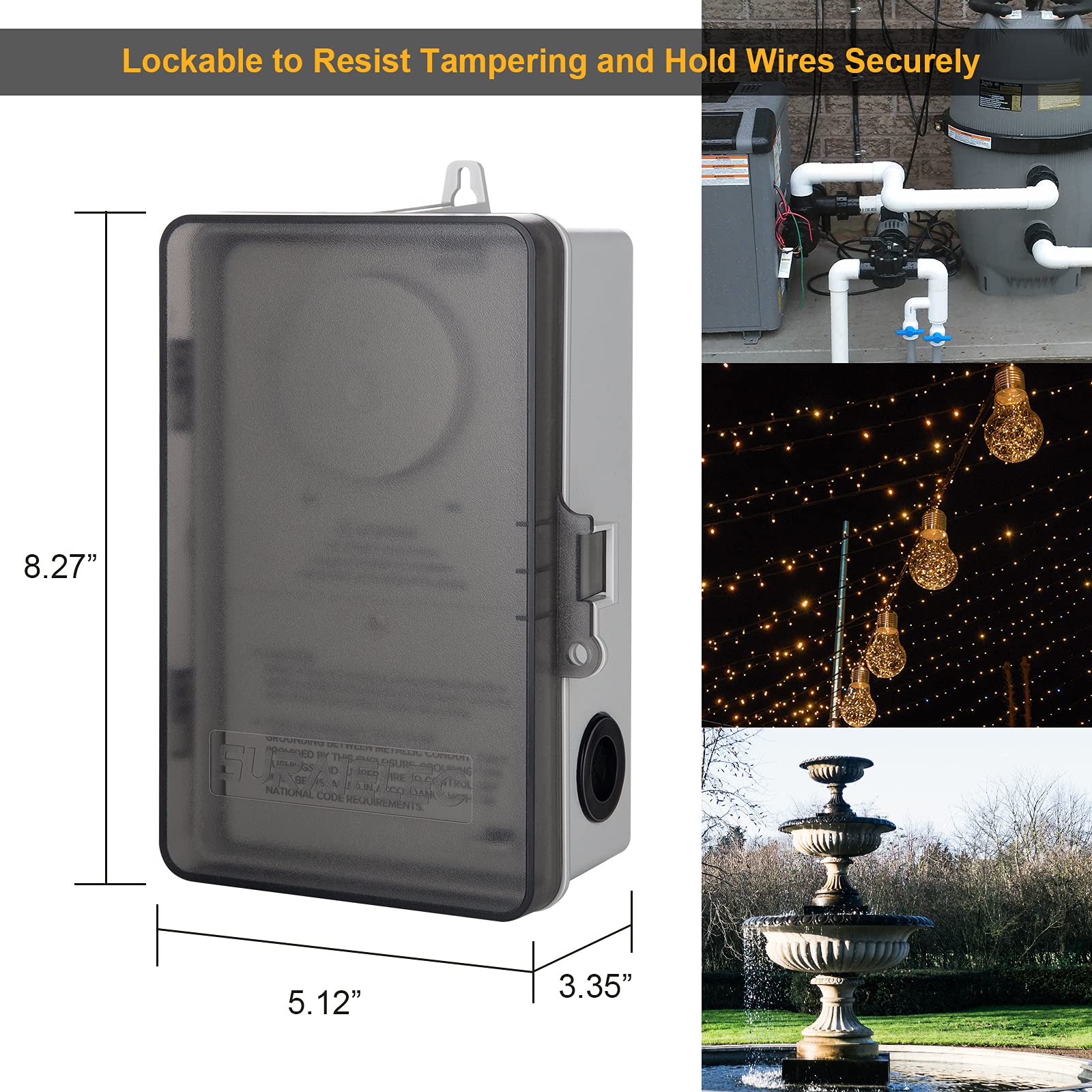 Suraielec WiFi Pool Timer, Outdoor Indoor Smart Switch, 40 AMP, 2HP